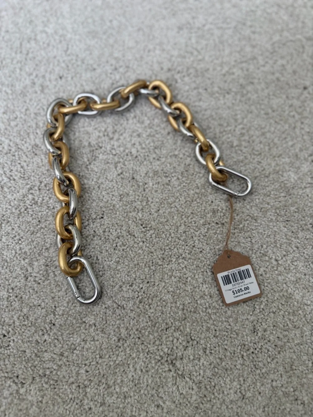 Clare V Shortie Strap - Vintage Gold/Silver Mixed Metal - Picture 4 of 6